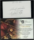 Satchell Paige Basbeball Legend Original Autograph 3x5 Card (dated 8/19/80) with Certificate of Authenticity From Global Authentication- Shipped In Protective ScrewDown Case!