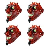 3D Smiley Red Devil w  Soul Patch Car Truck SUV Motorcycle Bike Tire Valve Caps - 4PC 
