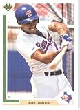 1991 Upper Deck # 646 Juan Gonzalez Texas Rangers / MLB Baseball Card in Protective Display Case!