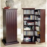 Buy CD DVD Cherry Finish Pedestal Storage Furniture by Spinkeeper
