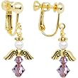 Handmade June Birthstone Angel Gold Plated Clip On Earrings MADE WITH SWAROVSKI ELEMENTS