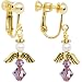 Handmade June Birthstone Angel Gold Plated Clip On Earrings MADE WITH SWAROVSKI ELEMENTS