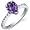 Uniquely Sophisticated 1.00 Carats Amethyst Ring in Sterling Silver Rhodium Finish Size 5