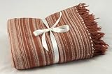 Forest Textured Stripe Maple MerinoThrow Blanket