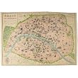 Paris Map Cavallini Papers Poster, Decorative Wrap 20 by 28 inches