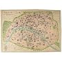 Paris Map Cavallini Papers Poster, Decorative Wrap 20 by 28 inches, Three
