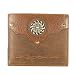Circular Pistols and Barbed Wire Stitched Bi-Fold Leather Wallet Image