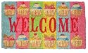 'Tea & Cakes' Design 'Welcome' Coir Doormat