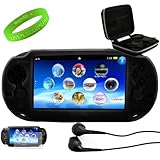 VanGoddy Play Station Vita Accessories Granite Black Durable Silicone Gaming Skin   VanGoddy Harlin Slate Gray Durable Protective Carrying Case for PSVita **Holds 15 Memory Cards**   Play Station Vita Screen Protector **One for EACH SIDE**   Black Play Station Vita Compatible Noise Cancelling Headphones
