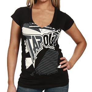 Buy TapouT Ladies Black Big Bang V-Neck T-shirt by Tapout