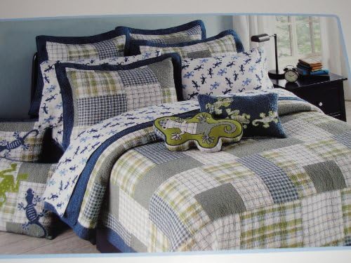Frolics Frogs and Lizards Twin Size Quilt and Sheet Set