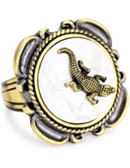 Beyond Rings "Enchanted" White Howlite Alligator Adjustable Ring