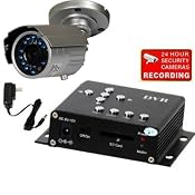 VideoSecu Mini Motion Detect MPEG-4 DVR with Audio for CCTV Security System, including Day Night Outdoor Microphone Security Camera 1/3