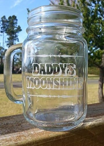Etched Daddy's Moonshine Mason Mug