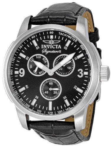 Invicta Signature II Black Leather Mens Watch 7339 On Sale