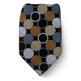 Mens BCBG Designer Silk Tie - Black Brown Gray