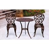Darlee Hampton Cast Aluminum Outdoor Patio Bistro Set - Antique Bronze