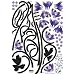 Nursery Easy Apply Wall Sticker Decorations - Blooming Purple Flower Vine Bush