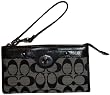 Women's Coach Penelope Signature Zippy Wristlet Wallet Black/White/Black