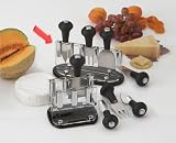 Black Handle 4 Cheese Knives in Acrylic Stand/Single Row