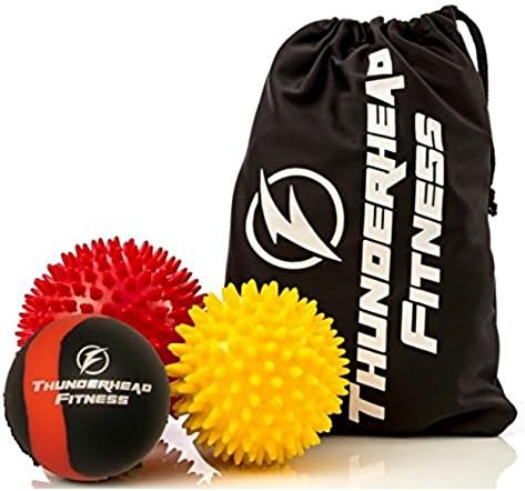 Massage Balls for Trigger Point Therapy, Myofascial Release, Plantar Fasciitis Relief, Muscle Pain, Deep Tissue Neck, Back &amp; Foot Massager - Pressure Points - (2) Spiky Balls &amp; (1) Lacrosse Ball