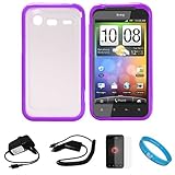 Durable Crystal Hard Case Cover with Purple Rubberized TPU Silicone Skin Ed ....
