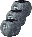 Wagner 1020061 Solarleuchte Solar Rock 3er Set