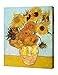 DecorArts - Twelve Sunflowers, by Vincent Van Gogh. The Classic Arts Reproduction. Art Giclee Print On Canvas, Stretched Canvas Gallery Wrapped. 16x20