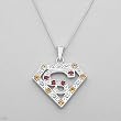 Necklace With 1.94ctw Precious Stones - Genuine Citrines and Garnets Made in 925 Sterling silver. Total item weight 10.0g Length 18in