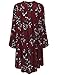 ROMWE Women's Loose Long Sleeve Keyhole Flowery Floral Beach Dress