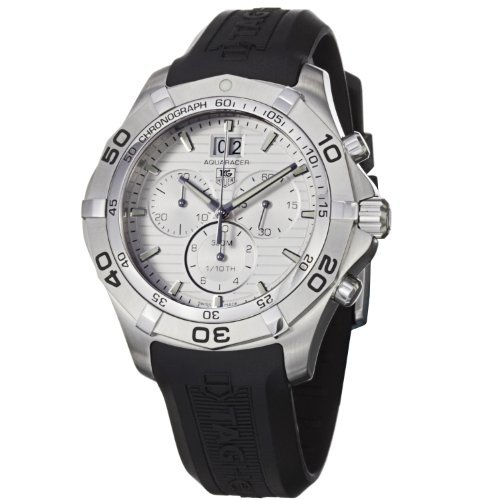 TAG Heuer Mens CAF101F.FT8011 Aquaracer Rubber Band White Dial Watch