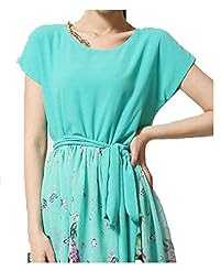 Petite  Belted Knee Length  Ball Gown  Dress