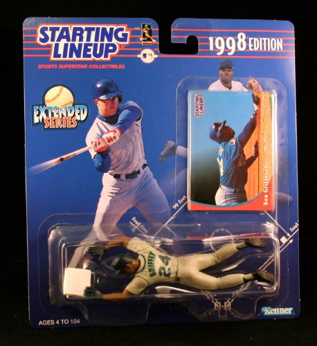 KEN GRIFFEY JR. / SEATTLE MARINERS 1998 MLB Extended Series Starting Lineup Action Figure & Exclusive Collector Trading Card