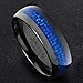 8MM Men's Black Tungsten Carbide Engagement Ring Wedding Band Blue Carbon Fiber Inlay Comfort Fit Size 12