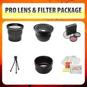 Panasonic Lumix DMC-FZ8 DMC-FZ7 Limited Edition Lens & Filter Set Includes Wide Angle Lens, Macro Lens, 3.6X Telephoto Lens, 3 Piece Filter + Mini Tripod, Lens Cleaning Kit + Tube Adapter + More