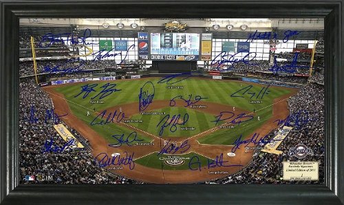 Highland Mint MLB Milwaukee Brewers Signature Field Framed Art
