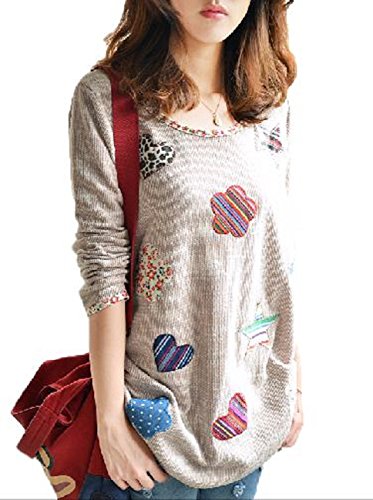 (ヴォンヴァーグ) ventvague フラワー 花柄 クルーネック チュニック 長袖 M L XL 2XL レディース