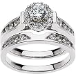 14K White Gold Diamond Wedding Set - 1.25 Ct.
