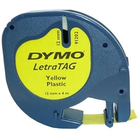 DYMO - Plastic tape - black on yellow - Roll (1.2 cm x 4 m) - 1 roll(s)