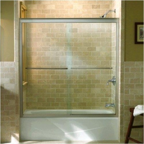 KOHLER K-702202-L-SHP Fluence Frameless Bypass Bath Door, Bright Polished Silver