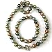 Shell Pearl Majorca Necklace Black Silver Copper Tone 10.0-10.5mm 18