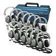 Hamilton Electronics SchoolMate Automatic Stereo/Mono Switching Headphones Lab Pack - 12 Headphones