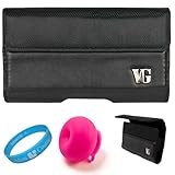 Black Portola Executive Leather Holster Carrying Case with Fixed Belt-Clip  ....