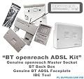 GENUINE BT ADSL KIT - GENUINE BT OPENREACH BRANDED NTE5a Master Socket Box and Genuine BT OPENREACH ADSL Faceplate + Tool