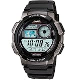 Casio #AE1000W-1BV Men's LCD Digital World Time Sports Watch
