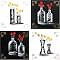 Black and White Bottle Original Hand-Painted Oil on Canvas 4-pc. Set