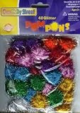 CHENILLE KRAFT 1 INCH GLITTER POMS - 40 PACK
