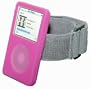 iPod Video Classic Pink Silicon Skin case with armband. Full body screen protector and Wall Charger AC included.