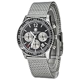 Constantin Durmont Herren-Armbanuhr Air Commander CD-AIRC-QZ-STM-STST-BK