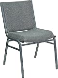 Heavy Duty, 3'' Thickly Padded, Gray Patterned Upholstered Stack Chair [XU-60153-GY-GG]